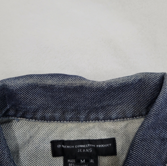 French Connection Blue Grey Denim Jacket Women's Size M - Picture 4 of 8